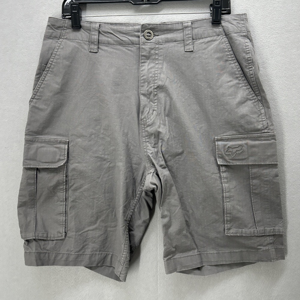 Fox Racing Slambozo Cargo Shorts Mens Grey Ripstop Gusset Crotch Utility Size 33